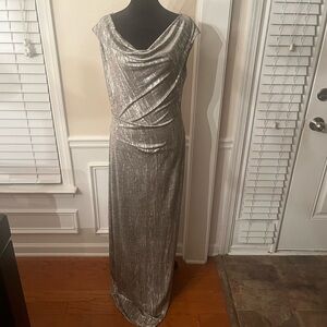 Elegant Silver Evening Gown